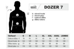 Geoff Anderson Dozer 7 veľkostná tabuľka Geoff Anderson Dozer 7 veľkostná tabuľka