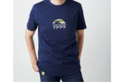 Modr� ryb�rske tri�ko Geoff Anderson Organic Tee Retro 1999