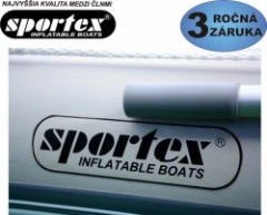  sportex značka a logo na boku člna - jednoznačná kvalita